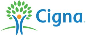 Cigna logo, representing health and wellness support services.