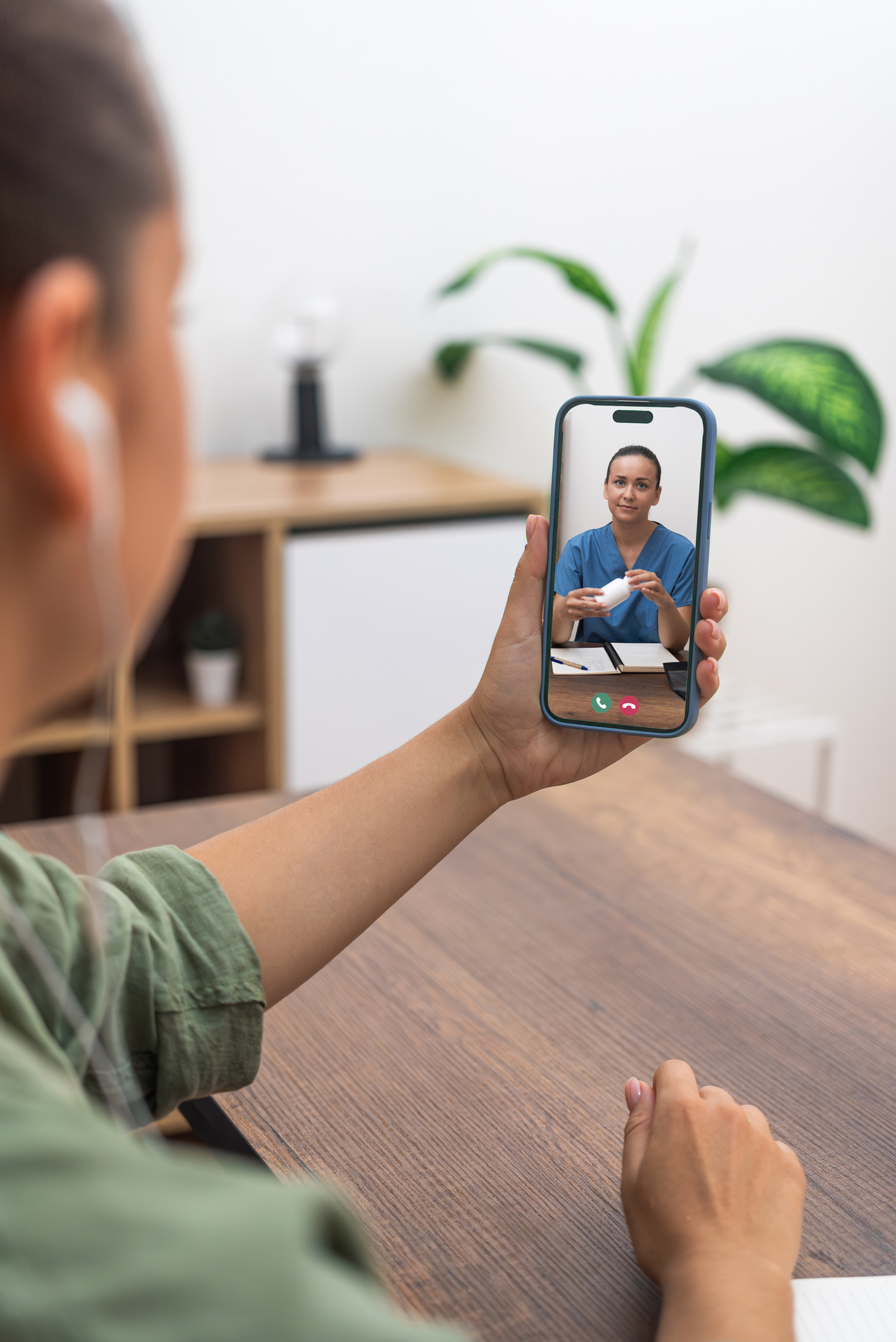 atient interacting with a healthcare professional through a mobile telemedicine service, highlighting Pathway Healthcare's modern approach to remote medical consultations.