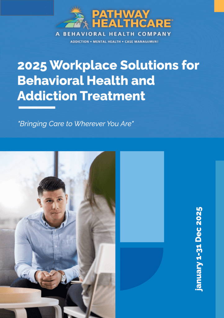 A picture of a behavioral health workplace solutions pamphlet. Links to the full document